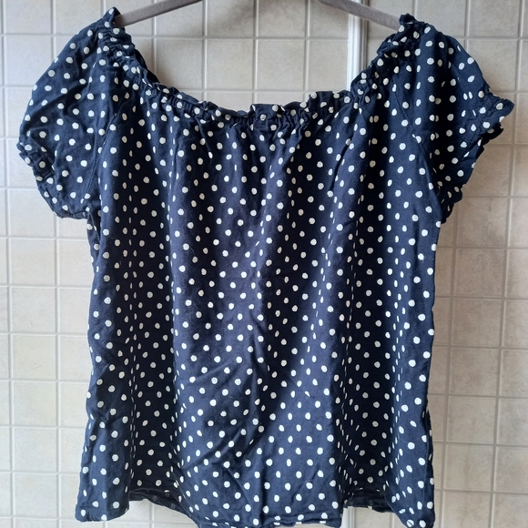 Vero Moda Navy and White polka dot shirt - Picture 5 of 5